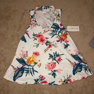 floral cutout mock neck